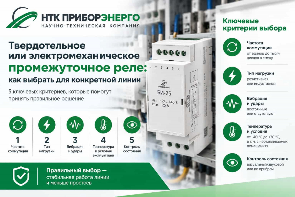 Твердотельное или электромеханическое промежуточное реле: как выбрать для конкретной линии