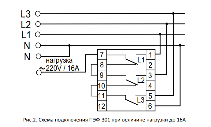 Схема подключения ПЭФ 301