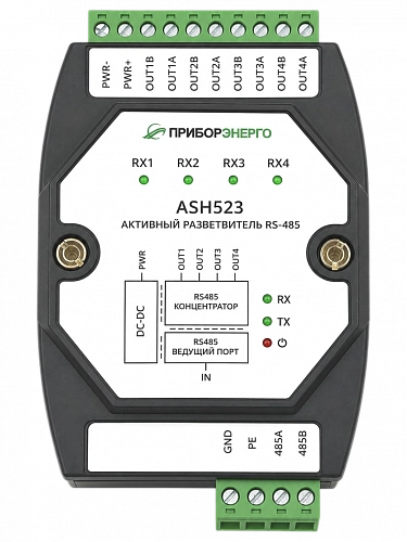 Активный разветвитель RS-485 ASH523 купить в интернет-магазине ООО «НТК Приборэнерго»