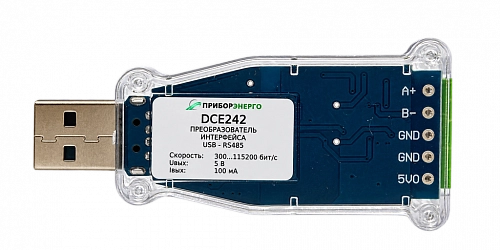 Преобразователь интерфейсов USB-RS485 DCE242 купить в интернет-магазине ООО «НТК Приборэнерго»